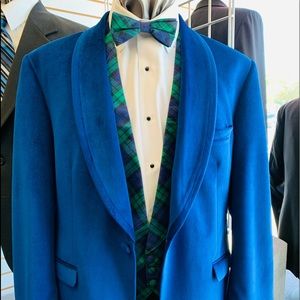 Vintage black watch plaid vest and tie set like new!